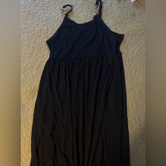 Soesdemo Boho Sleeveless V Neck Spaghetti Strap A Line Sundress w/ Pockets - Picture 15 of 16